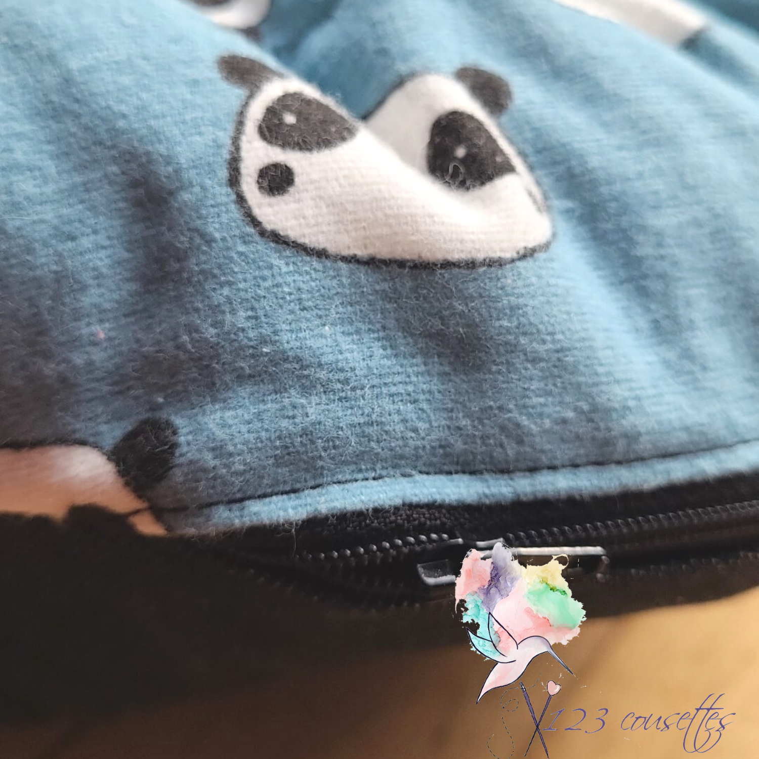 Coussin enfant /Zafu panda bleu